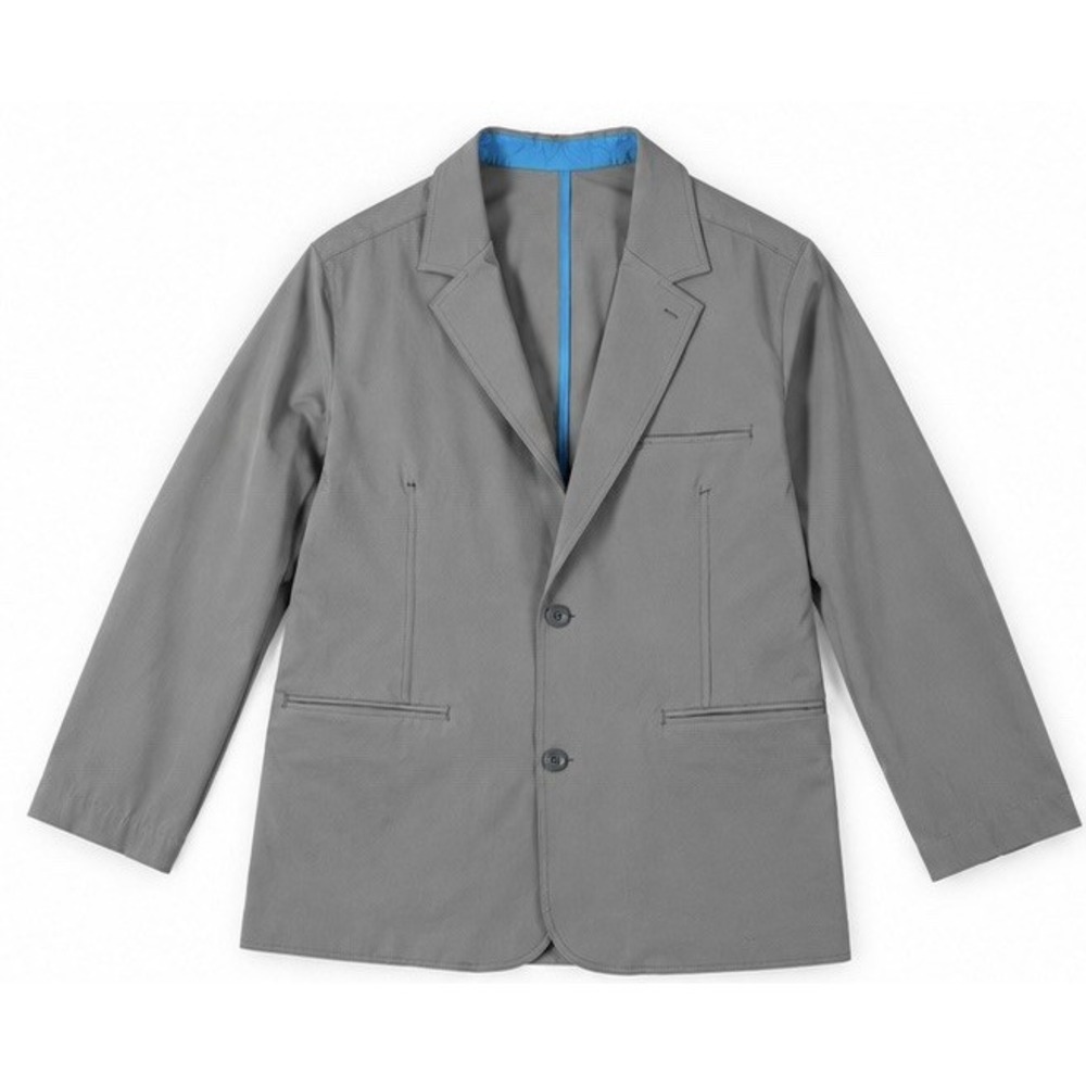 New Stio Rammel Blazer Men 46 Regular Gray Stretch Twill Polyester Spandex Nylon